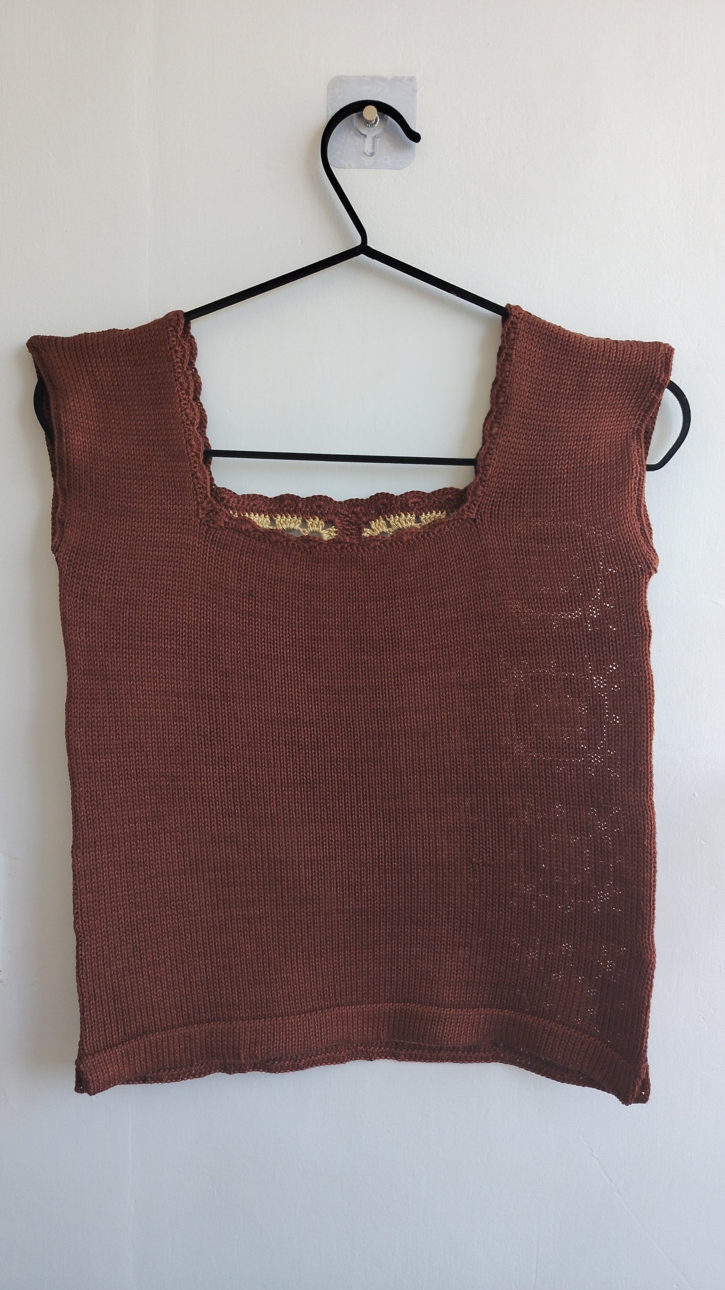 Granny Square Top - Chocolate Brown