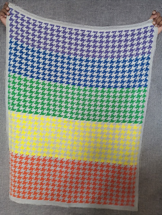 Rainbow Houndstooth Baby Blanket