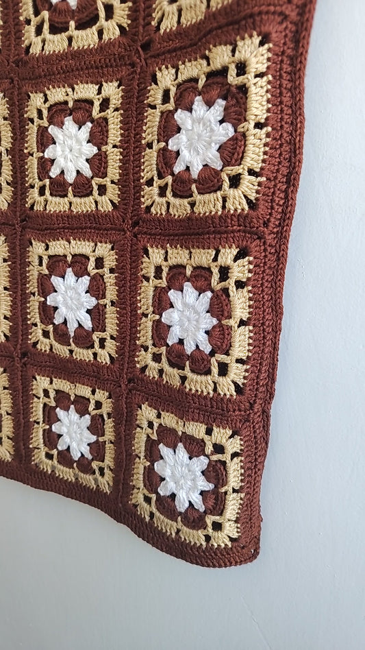 Granny Square Top - Chocolate Brown